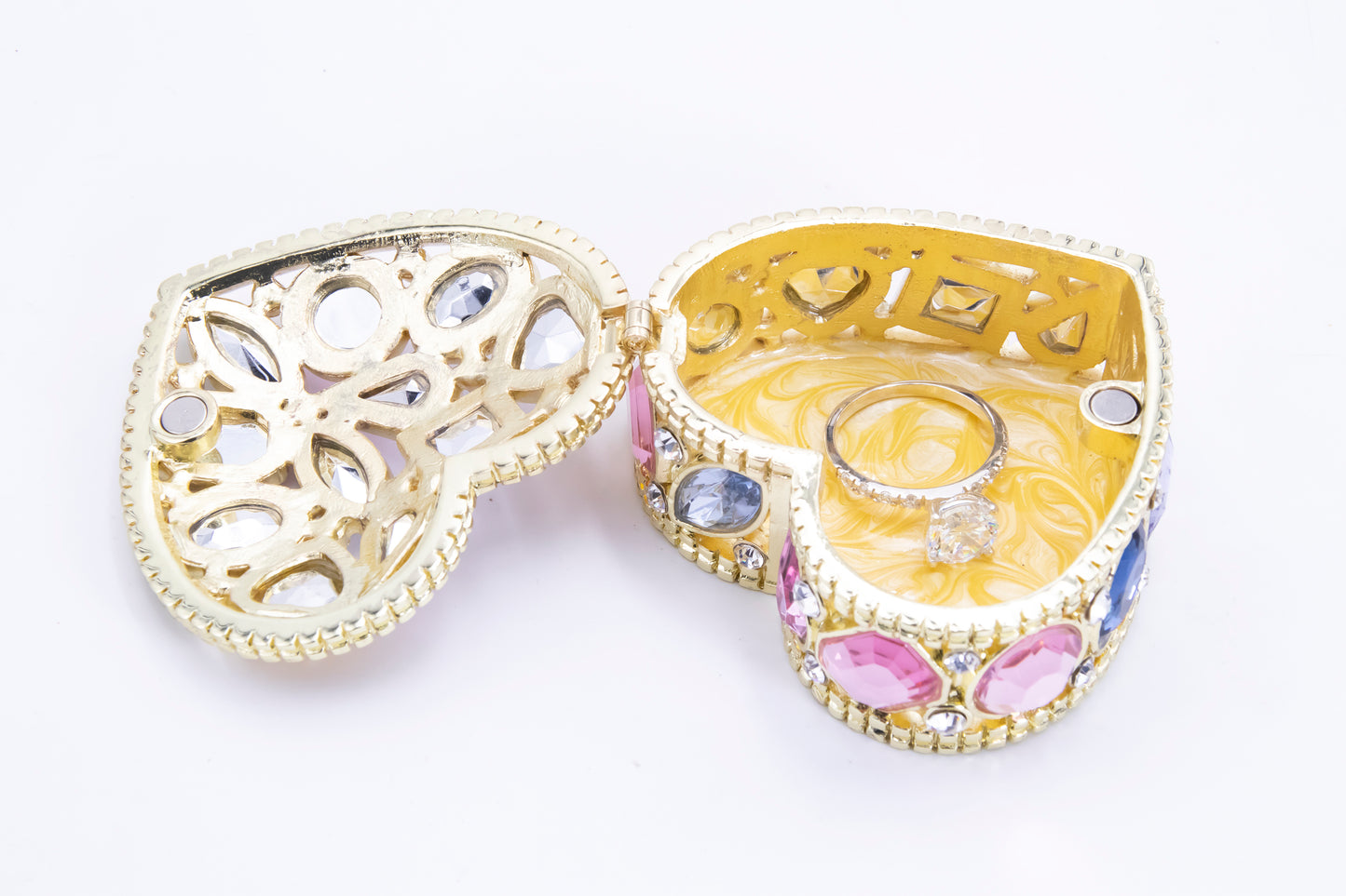 LARAINE Jewelry Trinket Box Decorative Vintage Style Jewelry Organizer (Heart)