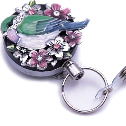 Laraine Badge Reel Holder （Pearl Bird）