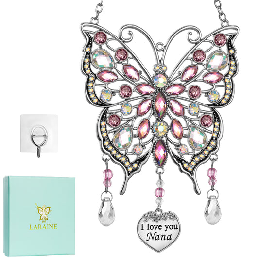 Laraine Butterfly Rhinestones Hanging Ornaments Pink