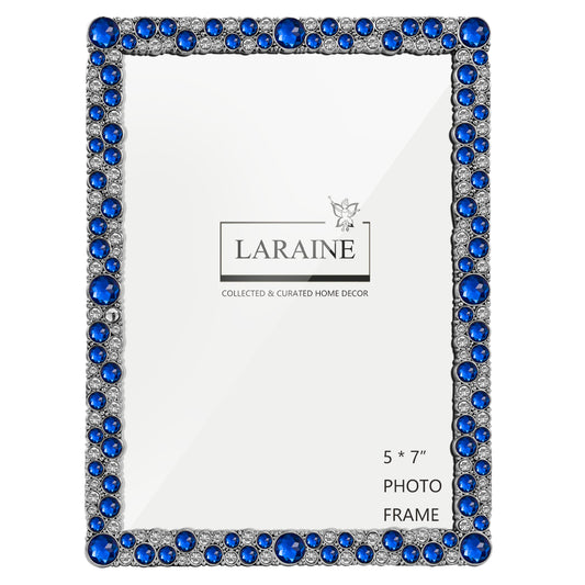 Laraine 5x7 Picture Photo Frame Rhinestones Pearl Blue