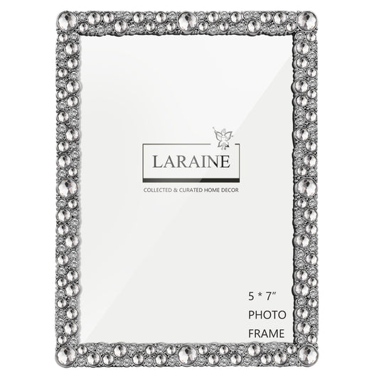 Laraine 5x7 Picture Photo Frame Rhinestones Pearl Silver