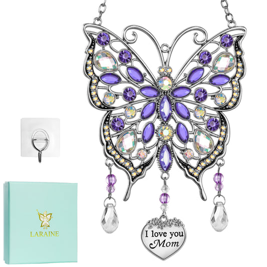 Laraine Butterfly Rhinestones Hanging Ornaments Purple