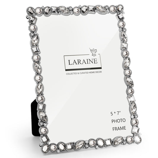 LARAINE 5x7 Picture Photo Frame Rhinestones (Silver)